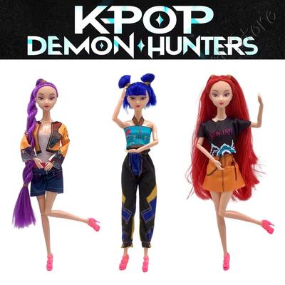 @ Kpop Demon Hunters Action Figure Toy Rumi Mira Zoey Figure Vinyl Toy DIY Fashion Dolls K Pop Demon Hunters For Fans Gift