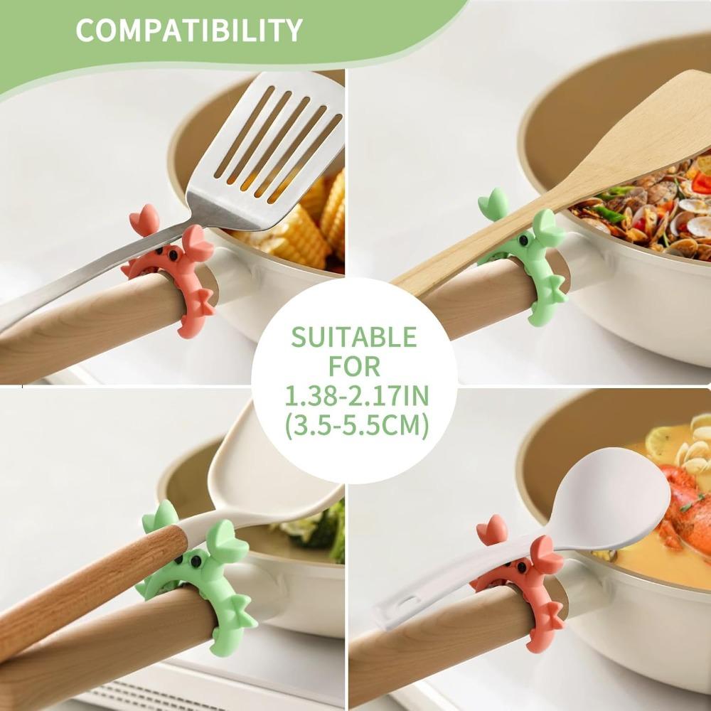 1/2/4Pcs Silicone Spatula Rack Crab Shape Anti Overflow Pot Holder Adjustable Anti-Scalding Cooking Pot Clip Kitchen Gadgets
