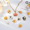 4Pcs/lot Halloween Charms Stainless Steel Pumpkin Ghost Bat Pendant for Making DIY Necklace Jewelry Accessories Supplies