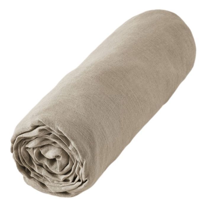 Drap housse "Soline" toutes dimensions Lin lavé - Soline Sable - 180 x 200 cm bonnet de 30 cm