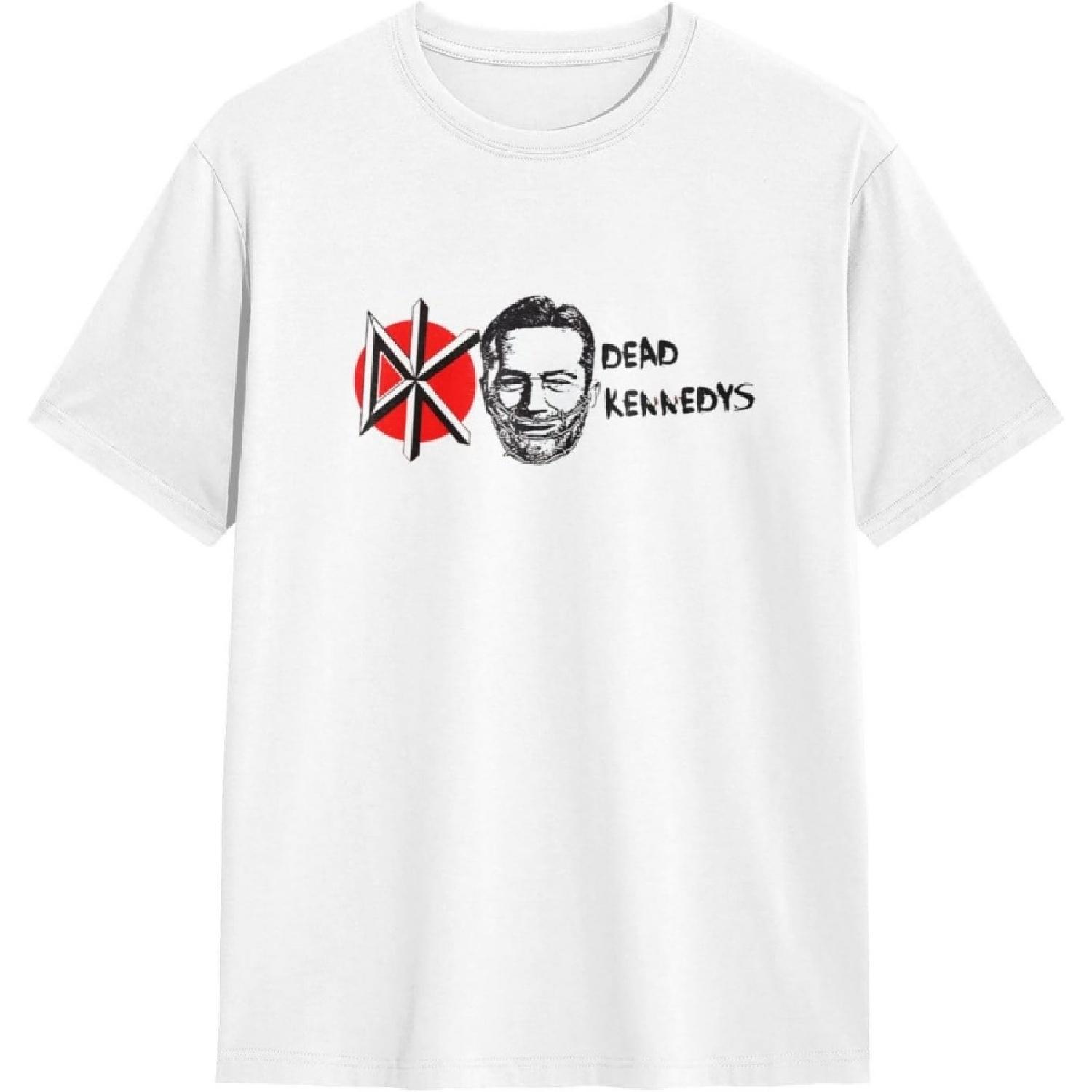 

JOISOMI Short Sleeve T-Shirt Dead Kennedys Casual Shirts Crew Neck T-Shirt Athletic Shirts XXXXXL білий