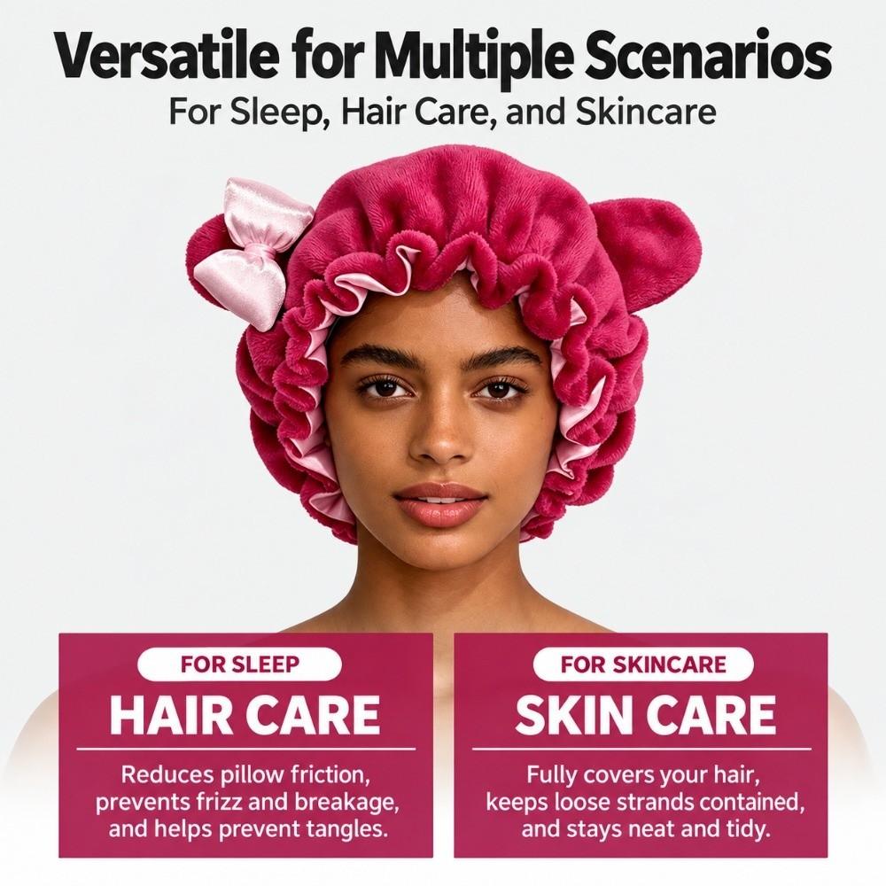 Quick Drying Leopard Print Sleep Cap Soft Absorbent Hair Drying Cap Microfiber Bowknot Hair Bonnet Night
