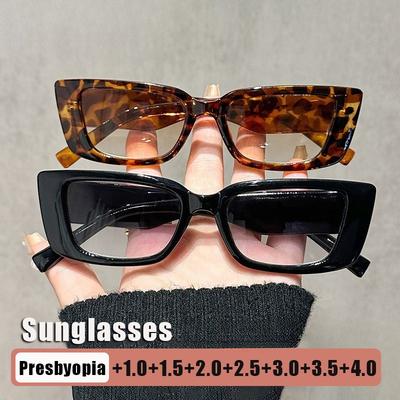 High-Quality Fashion Square-Frame Presbyopia Sunglasses High-Definition Outdoor UV-Protective Eyewear with Plus Diopters
