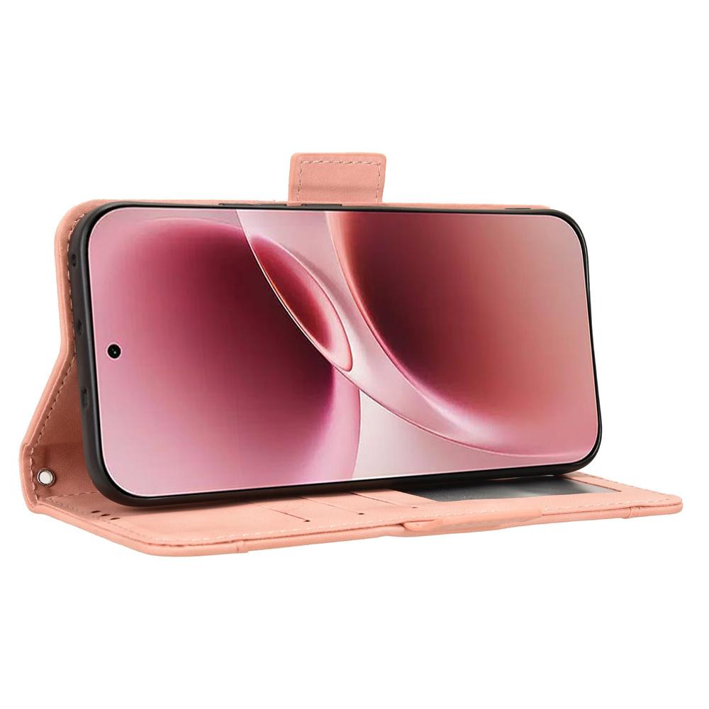 Flip Case for Vivo V70, Card Slot, Pink