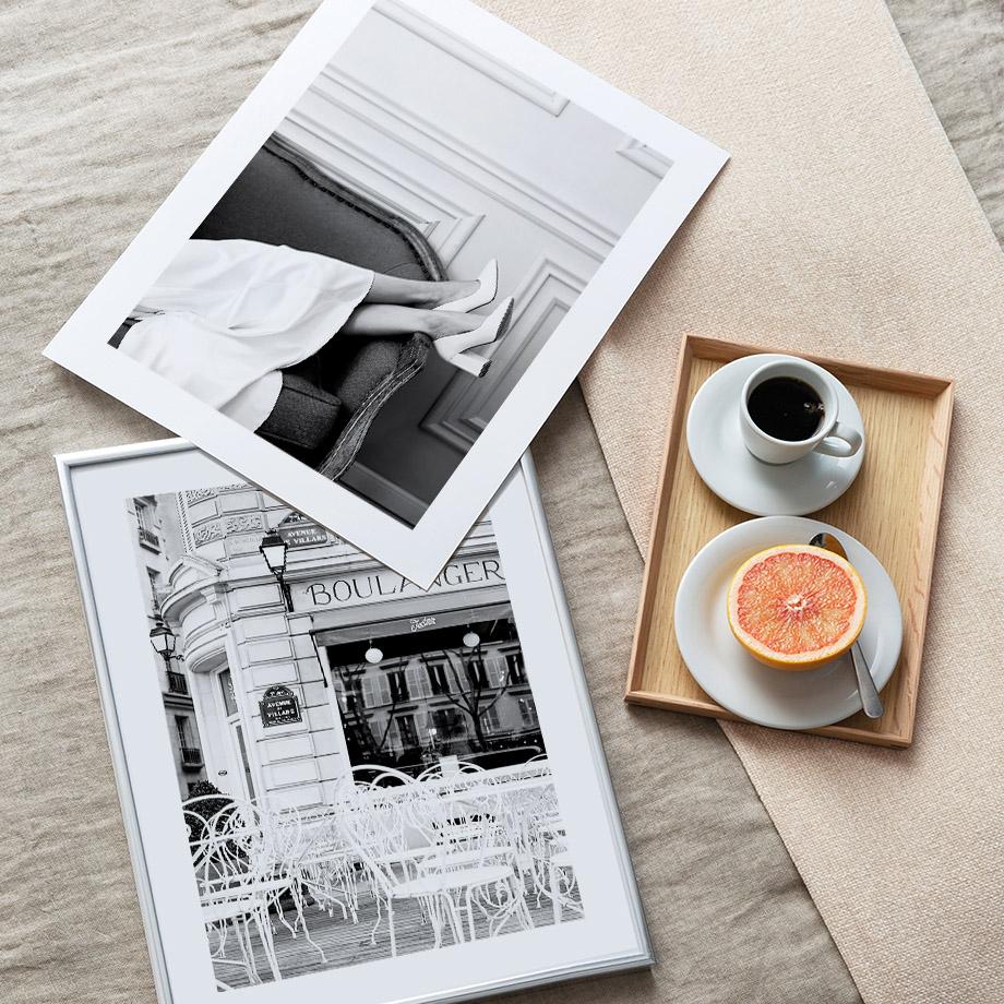 Paris Tower Girl Old Building Coffee Landscape Wall Art Painting Black White Posters Picture For Living Room Decor Canvas Prints