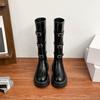 Grape mother winter new long knight boots women wear high-end boots small thick-soled heightening women's boots