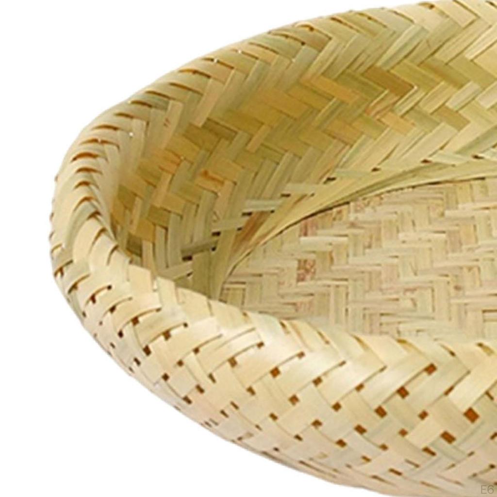 Bamboo Round Serving Tray Basket Accessories Craft Decorative Circle Food Hand Woven Dish for