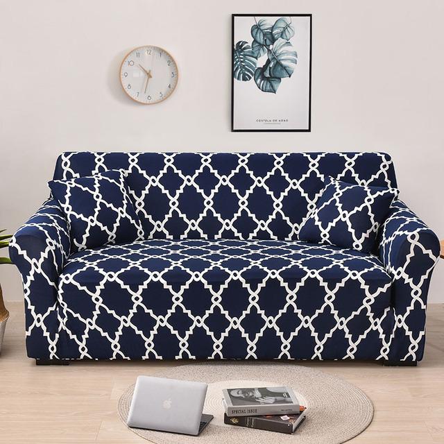 Elastic Triangle Pattern Sofa Cover Stretch Sofa Covers for Living Room Sofa Towel Slip -Resistant Fully -Wrapped Couch Cover