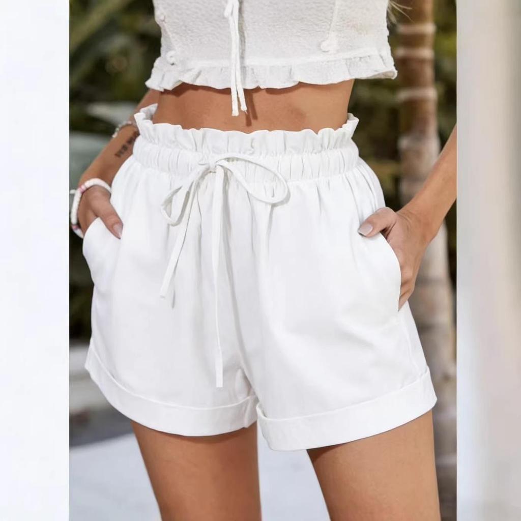Pantalones Cortos Casuales de Moda Sueltos de Color Sólido para Mujer Verano 2026 - Estilo Europeo y Americano