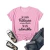 Harajuku Black Pink Red Tops Female Clothes France Funny Letter Graphic Women T-shirt Clothes