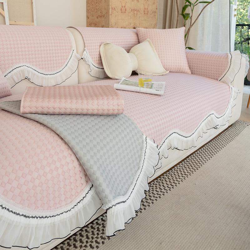 Cool Doudou Special-Shaped Sofa Cushion Summer  New Straight-Row Sofa Mat Seat Cushion Fixed Non-Slip Cover Cloth Towel