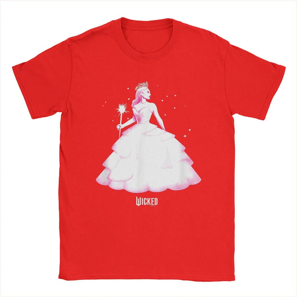 Mode Böse Glinda Tonale Pose T-Shirts Herren O-Ausschnitt Reine Baumwolle T-Shirts Magischer Film Kurzarm T-Shirt Geschenk Kleidung weich
