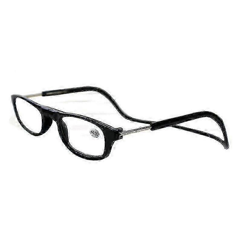 1.0 to 4.0 Magnification Magnetic Hanging Reading Glasses Front Snap Click Connect Neck Adjustable Nose Pads Lightweight