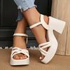 Sandale cu Toc Gros pentru Femei - Nouă Modă de Vară Casual Confortabile Trendy Versatile Lux Ușor de Nișă Elegante Sandale cu Toc Înalt