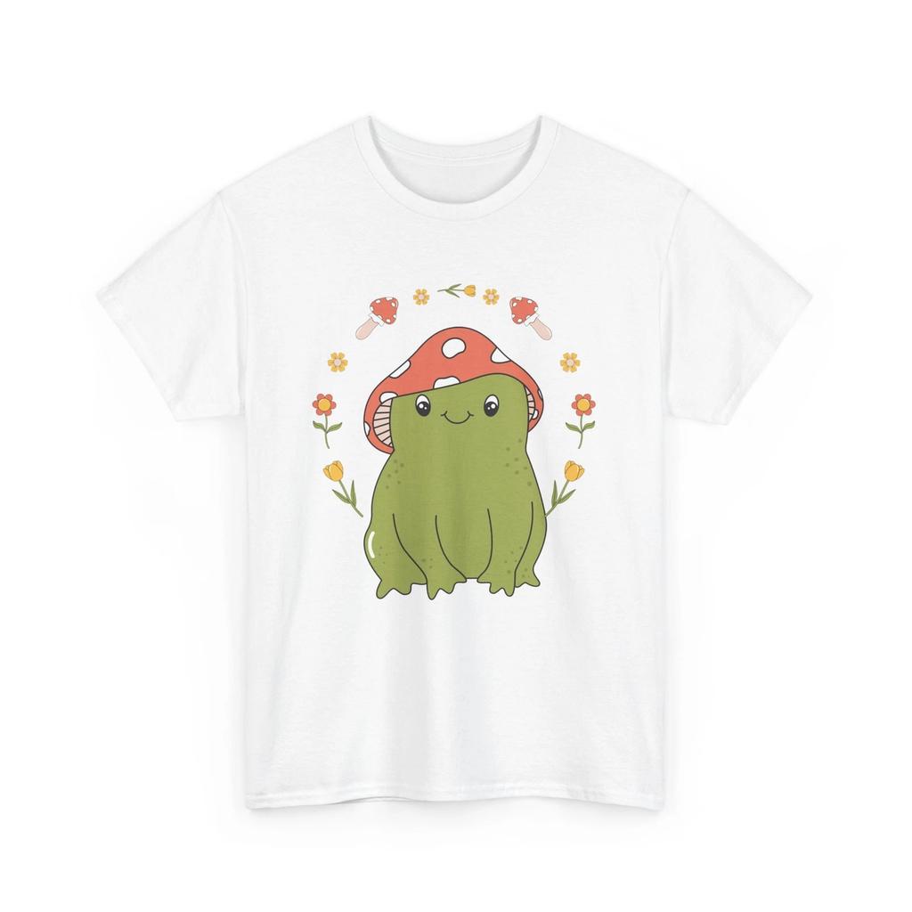 Frog Mushroom Shirt, Cottagecore Mushroom Kawaii Frog Fungi Lovers Women Men Tee