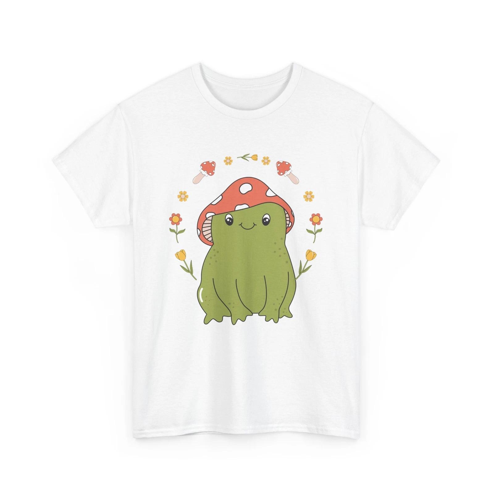 Frog Mushroom Shirt, Cottagecore Mushroom Kawaii Frog Fungi Lovers Women Men Tee 4XL
