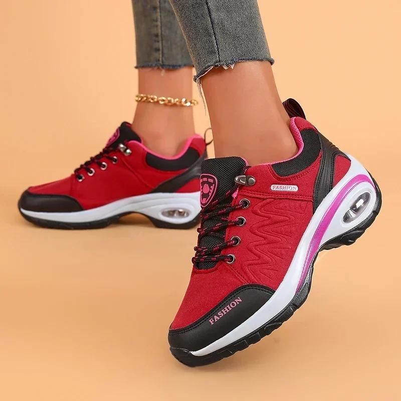 Women's Hiking Shoes Fashionable Luxurious Wedge Running Shoes Shock-absorbing Breathable Comfortable Outdoor Camping Sneakers