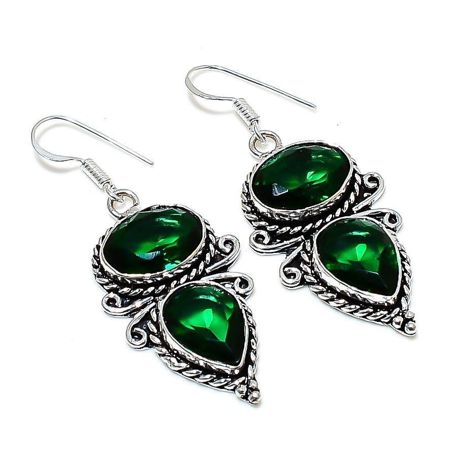 

Chrome Diopside Gemstone Handmade Ethnic Jewelry Earring 2.17 SR-10825