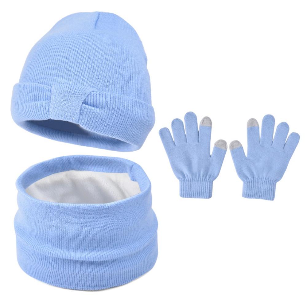 3Pcs/Set Warm Kids Hats Scarfs Gloves Set Cute Baby Beanie Cap Gift Mitten  Toddler