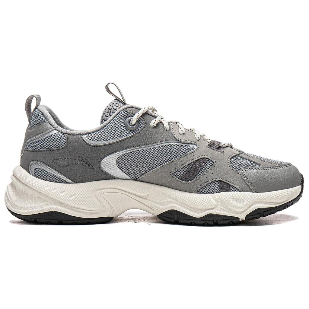 Li Ning Abrasion Resistant Lightweight Low top Chunky Sneakers Men's Gray AGCW201-1
