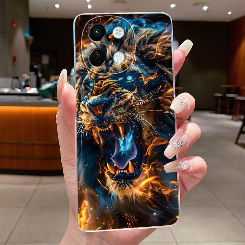 For Tecno Spark 30 5G Phone Case Cute Cartoon Dragon Patterns Soft TPU Silicone Transparent Casing For Tecno Spark 30 Shell Capa