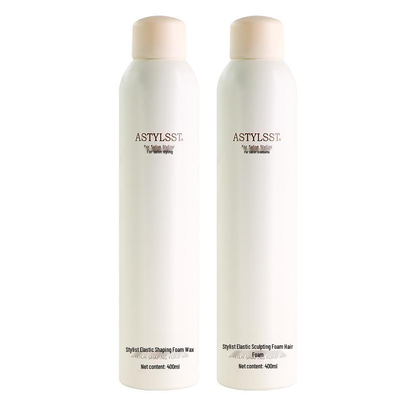 Moisturizing Foam Wax & Mousse: Volumizing Styling Cream for Curly Hair, Unisex Curl Care Stylist Elastic Shaping Foam Wax 400ml [Beige]