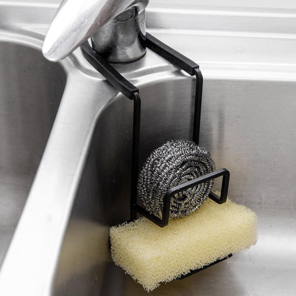 2-tier Dishwashing Sponge Holder (black) Sink Dishwashing Sponge Holder