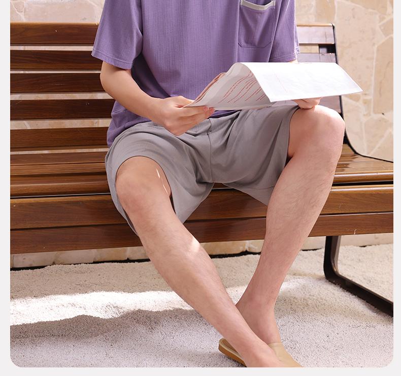 Xuan Liang Men's Sleepwear Summer Thin Modal Cotton Short Sleeved Shorts Large Ice Silk Cool Home Furnishing Set