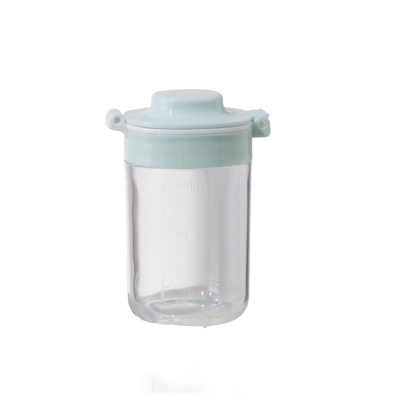 

80ml Double Lid Portable Baby Formula Dispenser Travel Milk Formula Storage Bottle Salt Seasoning Containers Feeding Essentials зелений