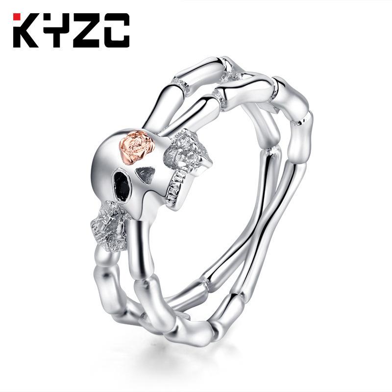 Jewelry Punk Personality Gold Ring, With A Flower Creative Color Retention Ring On The Head