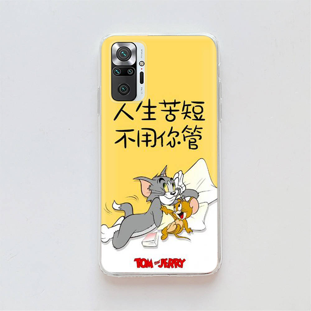 Transparente Hülle für Samsung A04 A14 A23 A34 A54 M23 M33 M52 M53 Realme Narzo 50 50I 50a Prime C35 C55 C30S 10 9 Pro T-93 Tom Jerry Maus