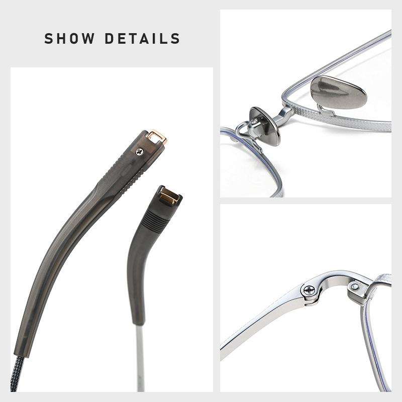 BLMUSA Ultraleichte Titan Lesebrille Herren Retro Große Quadratische Myopiebrille Photochrome Korrektionsbrille