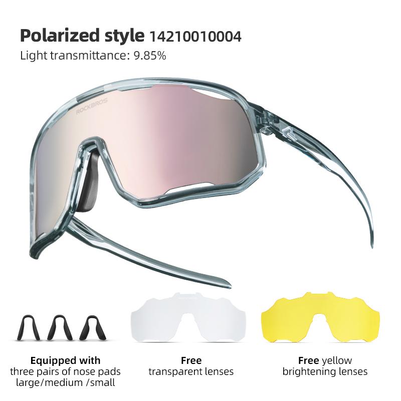ROCKBROS Cycling Glasses Goggles Polarized/Photochromic Sunglasses Sport Big frame Eyewear UV400 Sun Protection with 2 Lens