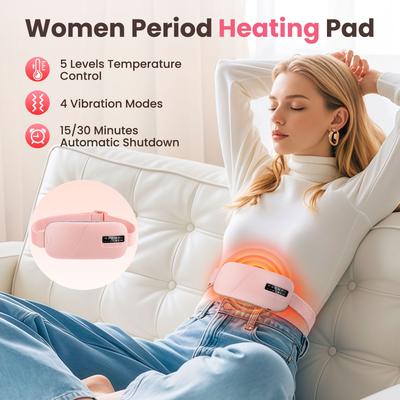 Rechargeable Menstrual Heating Pads Belt Women's Hot Compress Period  Heated Waist Massager Gift for Females