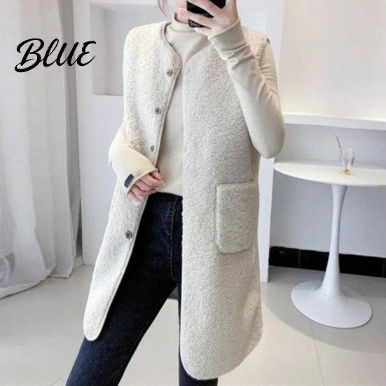Women Polyester Vest Lady Jacket V-Neck Button Sleeveless Coat Stylish Casual Beautiful Closure with Pocket
