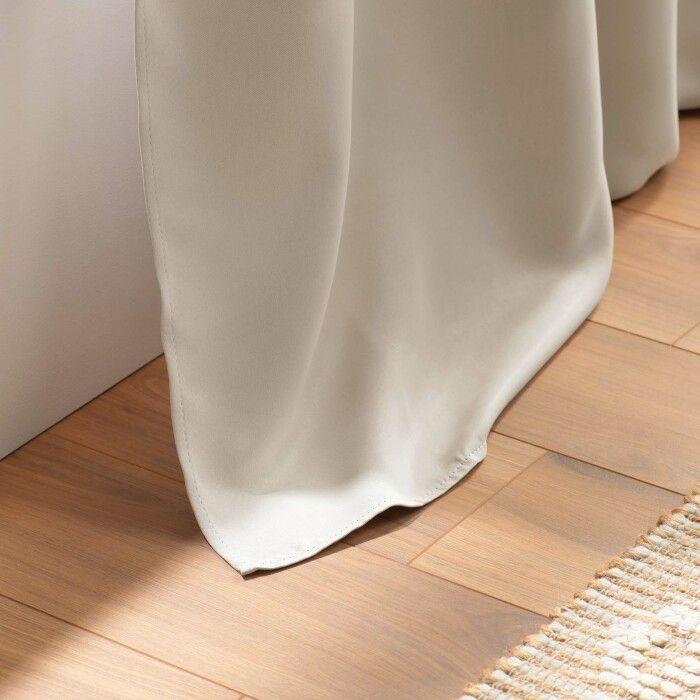 Rideau occultant - Uni - Ecru - 140 x H180 cm - 100% polyester - 8 œillets argent