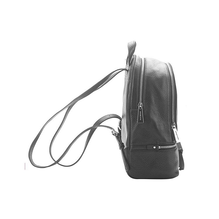 Michael Kors Rhea Zip Solid Color Minimalist Leather Backpack Women backpack Black 30S5SEZB1L-BLACK