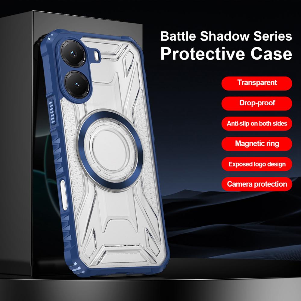 KEYSION Transparent Magnetic Case for Xiaomi POCO X7 Pro 5G Soft Silicone+PC Heavy Duty Shockproof Phone Cover for Redmi Turbo 4