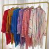 Wave Stripe Knitted Shawl for Women Colorful Sunscreen Scarves Fashion Ethnic Style Shawl  Outdoor