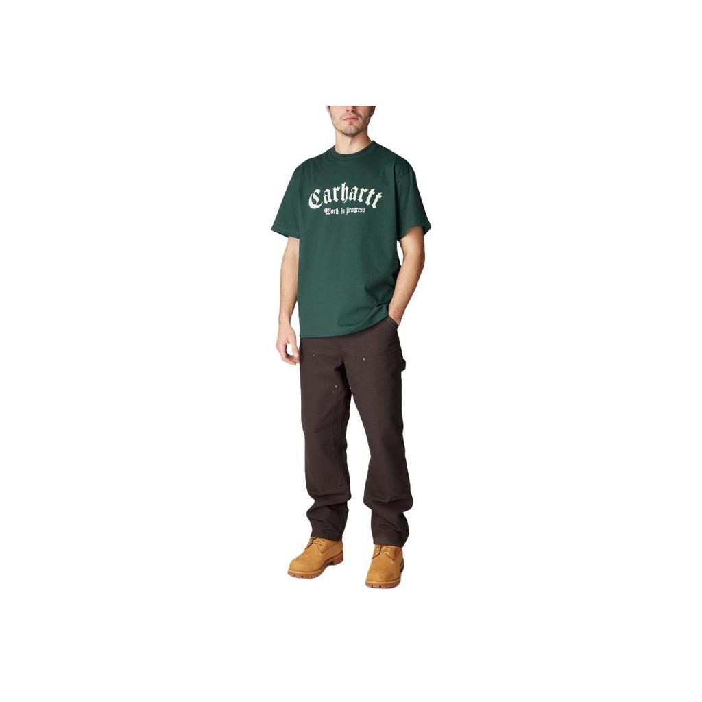 Carhartt WIP Pullover Crew Neck Letter Print Short Sleeve T-Shirt Men T-Shirts Celery I032875-20A-XX