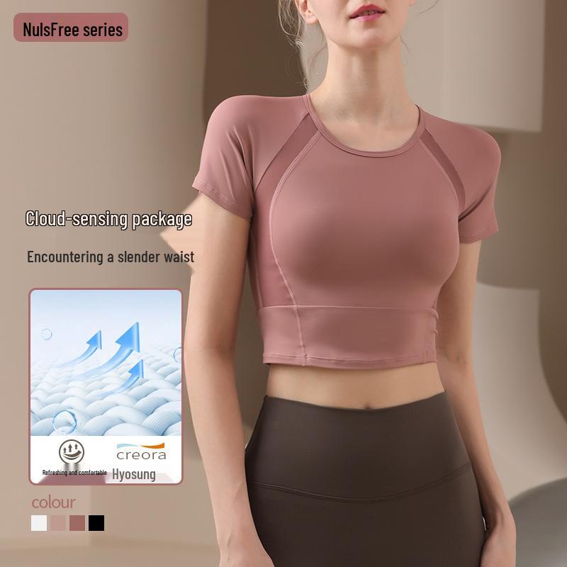 

Женская дышащая сетчатая футболка с коротким рукавом для йоги и бега Small