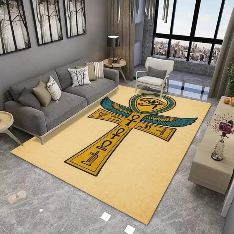 Egyptian Civilization Printing Carpet for Living Room Decor Sofa Rug Coffee Table Floor Mat Bedroom Nonslip Soft Mat Fashionable