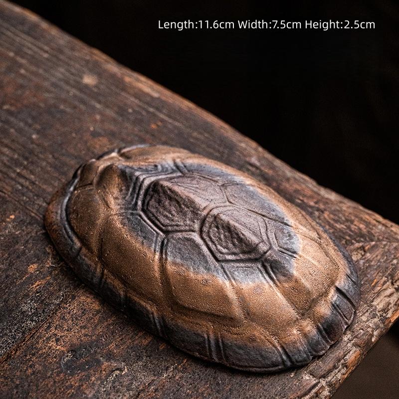Gilded Iron Glazed Turtle Shell Tea  Coarse Pottery Tea Appreciation Utensil Creative Tea Spoon Tea Ceremony Accessories