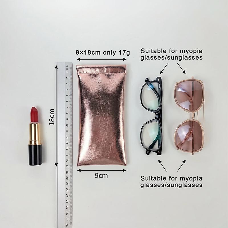 Solid Soft Pu Leather Eyeglasses Pouch Portable Sunglasses Case Travel Organizer Colors Optional
