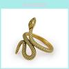 Elegant Vintage Copper Snake Ring For Women Adjustable Retro Fashion Accessory