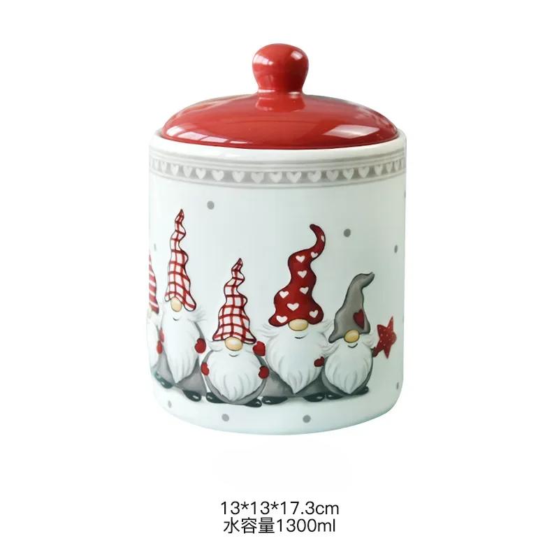 

Керамическая посуда и столовые приборы в стиле Скандинавского Санта-Клауса, рельефная миска для риса, салатник, плоская тарелка в западном стиле, чашка, чайник