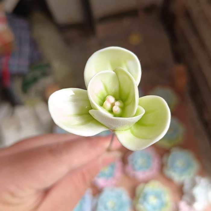 Handmade Ceramic Bouquet: Purple-Gold Lotus, Lily, Gardenia, Rose