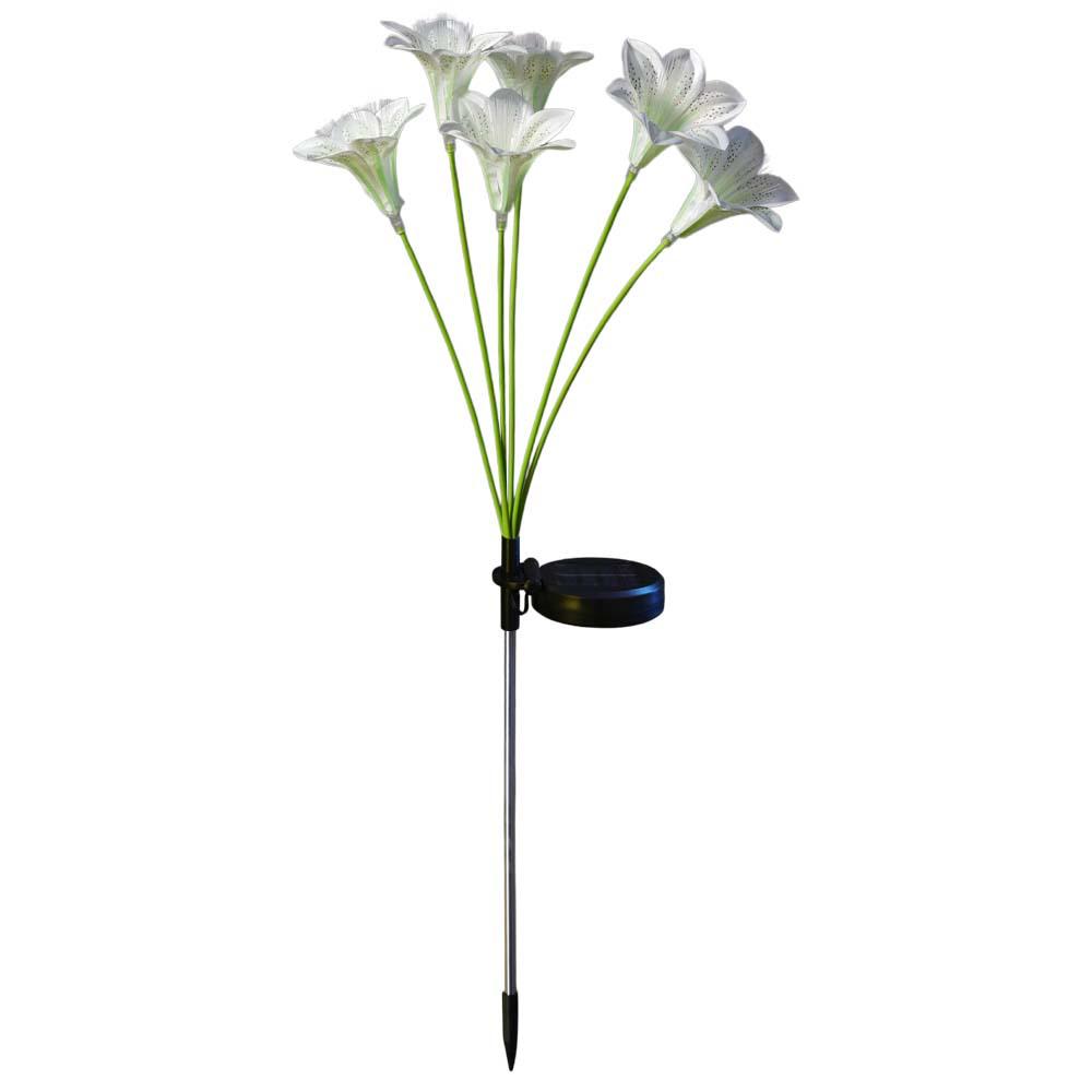Solar-Powered Fiber Optic Lily Flower Lamp for Outdoor Landscape and Garden Decor