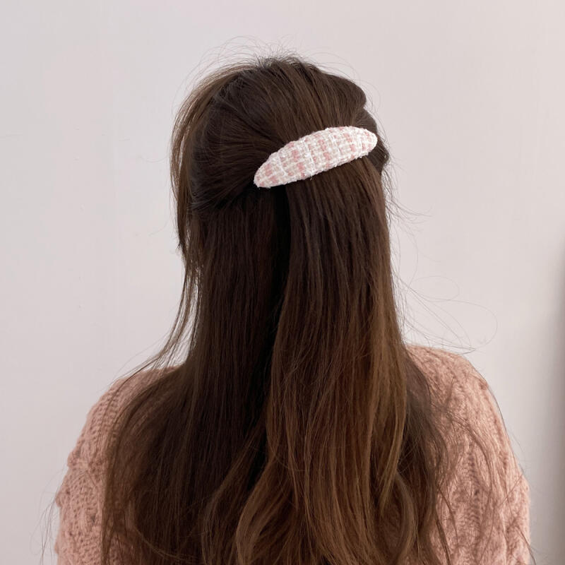 Volume Tweed Auto Pin Hair Clip brown