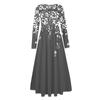 Women's Casual Fashion Long Sleeve Graphic Printed Vintage Long Dresses Fall
